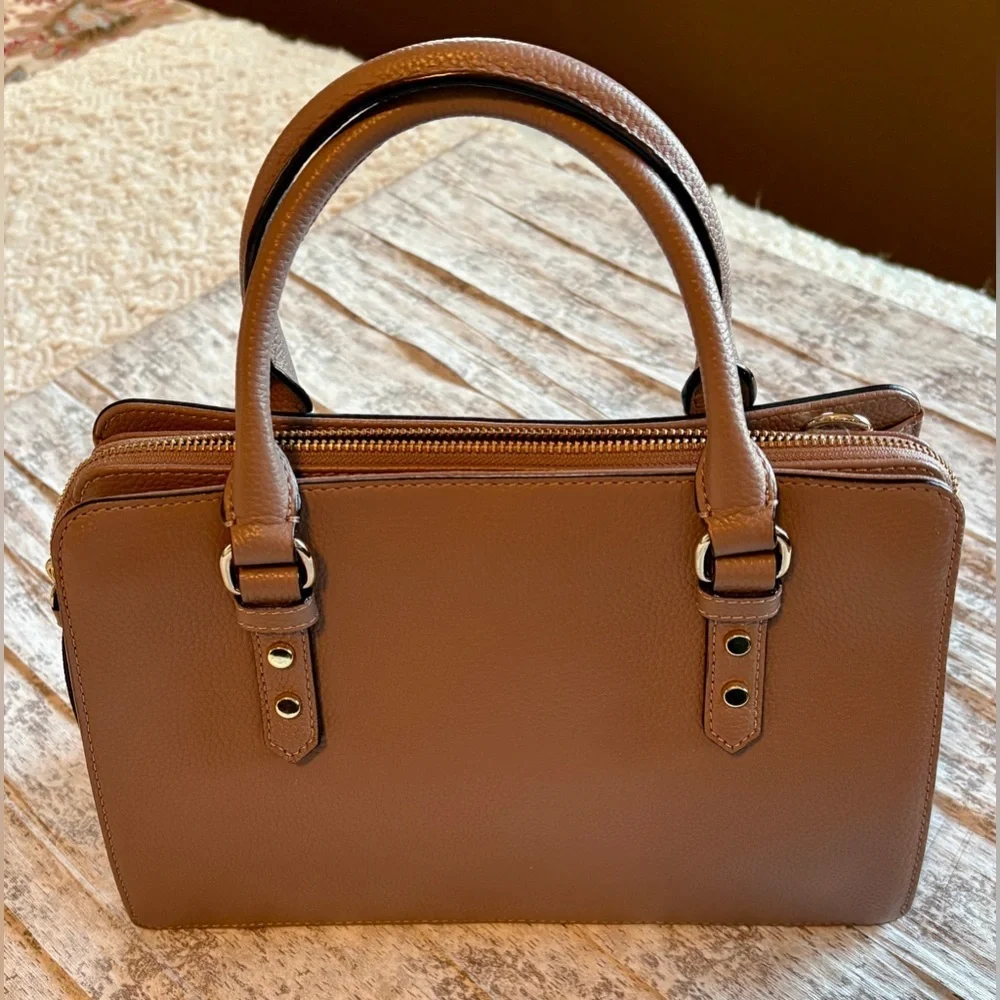 Preloved Kate Spade Mulberry Street Pebbled Taupe Leather Satchel Purse
